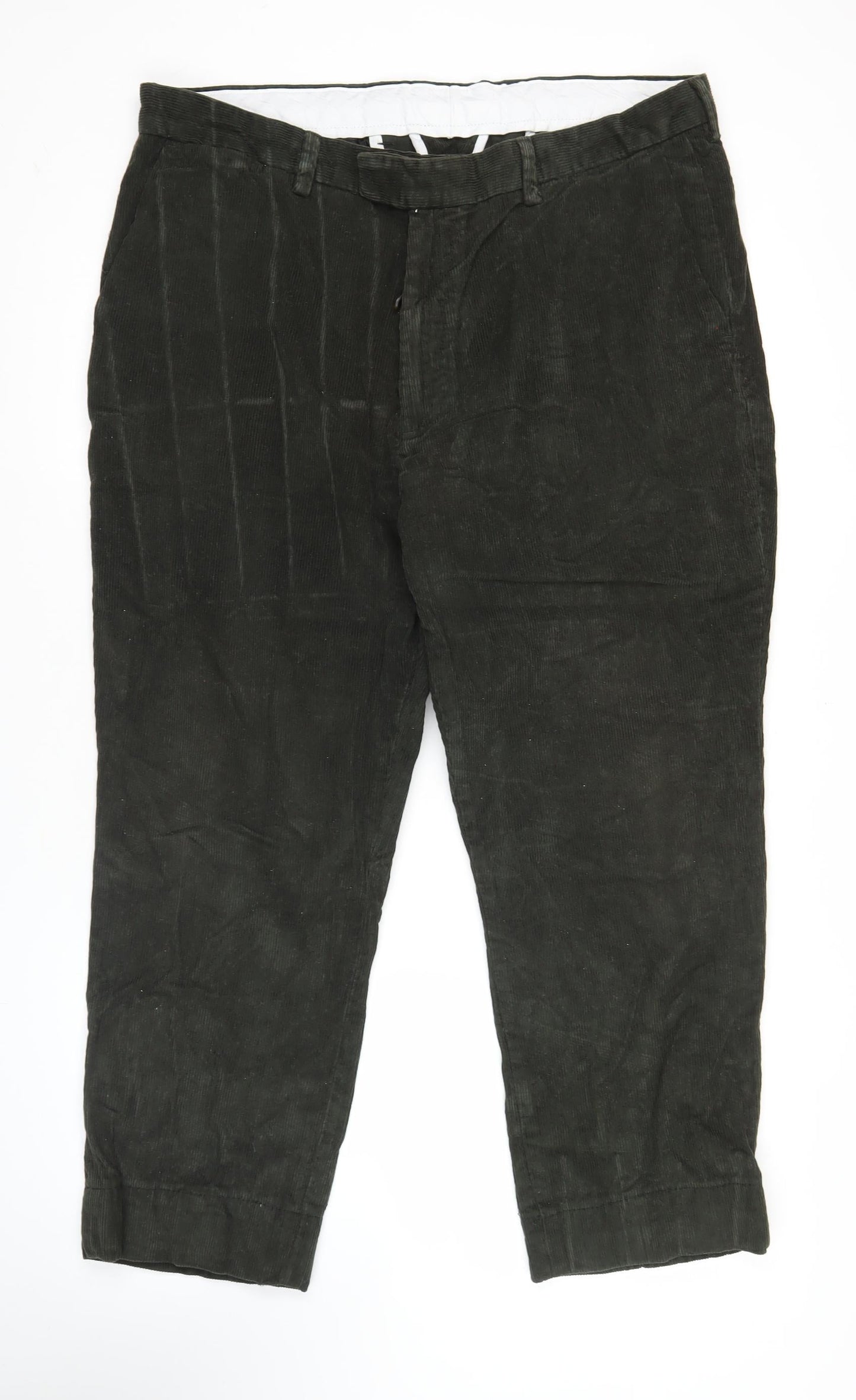 James Pringle Mens Black Corduroy Trousers 40W 31L Straight Leg