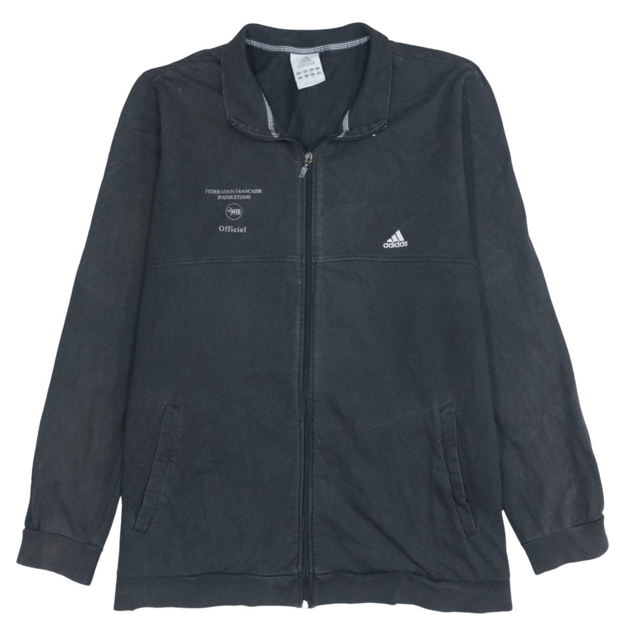 Adidas Men’s Black XL Track Jacket Cotton Full Zip Sportswear