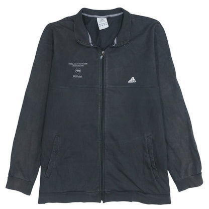 Adidas Men’s Black XL Track Jacket Cotton Full Zip Sportswear