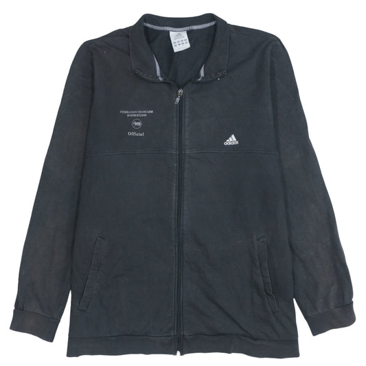 Adidas Men’s Black XL Track Jacket Cotton Full Zip Sportswear