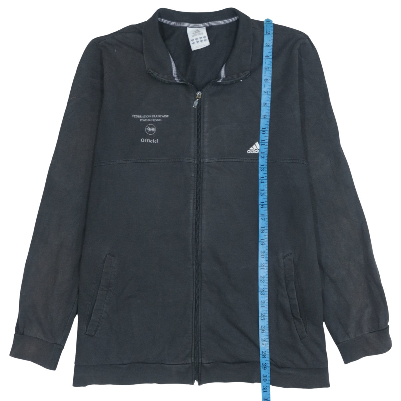 Adidas Men’s Black XL Track Jacket Cotton Full Zip Sportswear