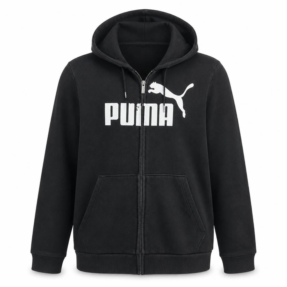 Mens UK Size XL PUMA Black Full Zip Hoodie