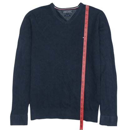 Tommy Hilfiger Men’s Blue Cotton Silk V-Neck Jumper M