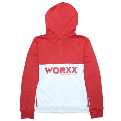 Adidas Womens Red White Full Zip Hoodie Size S Logo Sportswear