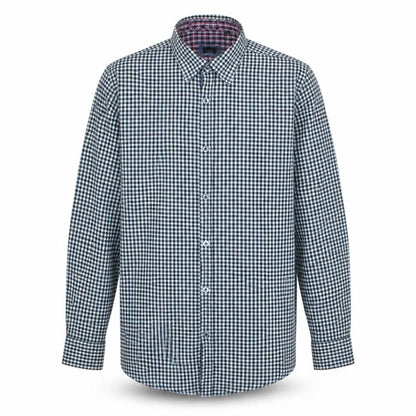 Hugo Boss Men’s Blue Check Cotton Shirt M Regular Fit Long Sleeve