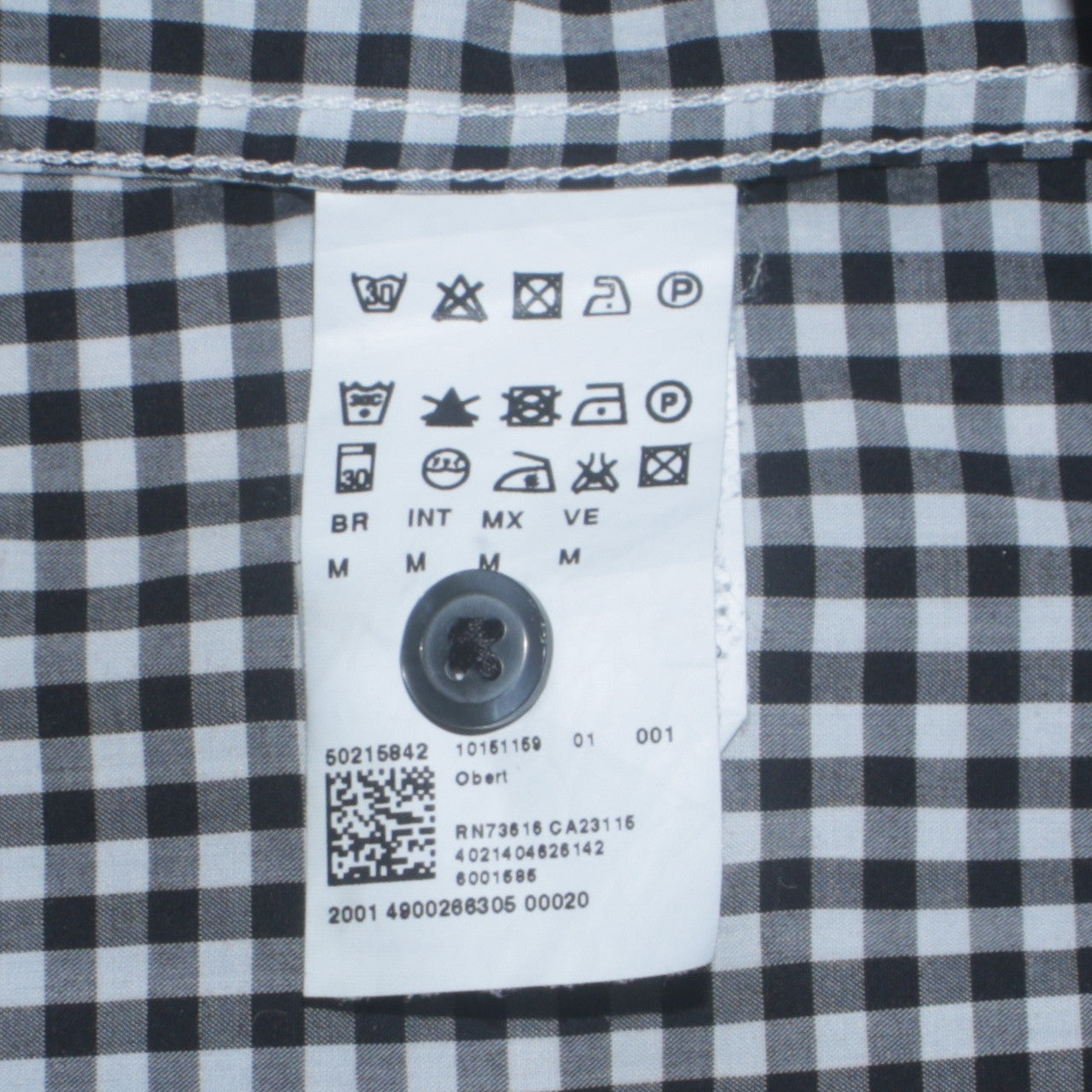 Hugo Boss Men’s Blue Check Cotton Shirt M Regular Fit Long Sleeve