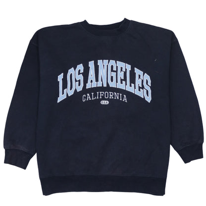 H&M Women’s Blue Pullover Sweatshirt S Los Angeles Print Casual