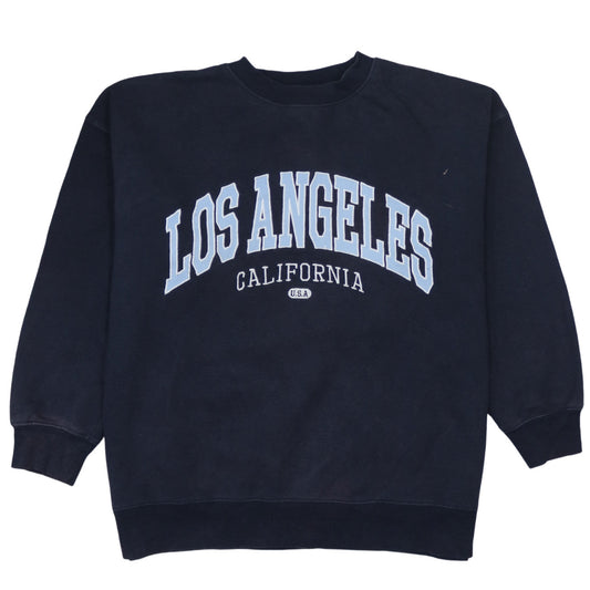 H&M Women’s Blue Pullover Sweatshirt S Los Angeles Print Casual