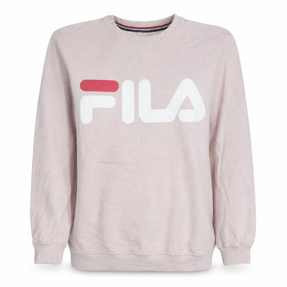 Fila Womens Pink Pullover Sweatshirt S Crew Neck Casual Logo Cotton