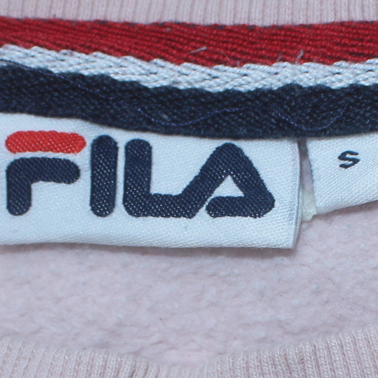 FILA Womens Pink Pullover Sweatshirt S Crew Neck Casual Logo Cotton