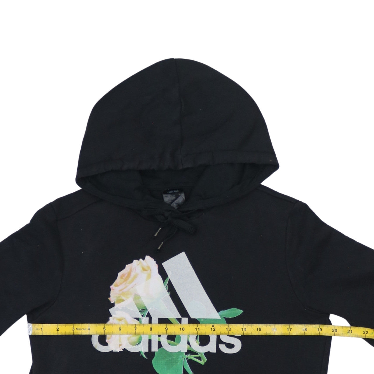 Adidas Womens Black M Pullover Hoodie Logo Floral Graphic Training