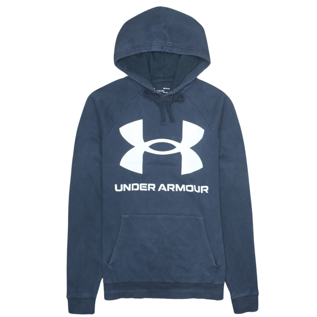 Under Armour Mens Blue Pullover Hoodie Size M Logo Graphic Sportswear