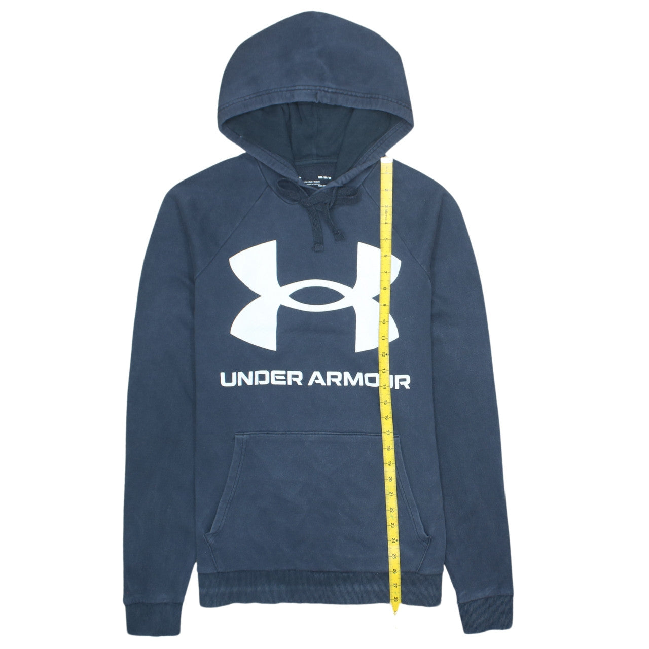 Under Armour Mens Blue Pullover Hoodie Size M Logo Graphic Sportswear