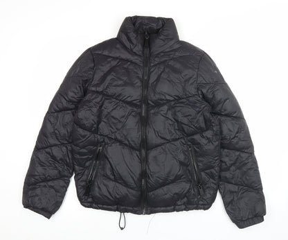 Primark Women’s Black Size 8 Puffer Jacket Quilted Full Zip Winter Coat