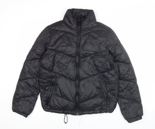 Primark Women’s Black Size 8 Puffer Jacket Quilted Full Zip Winter Coat