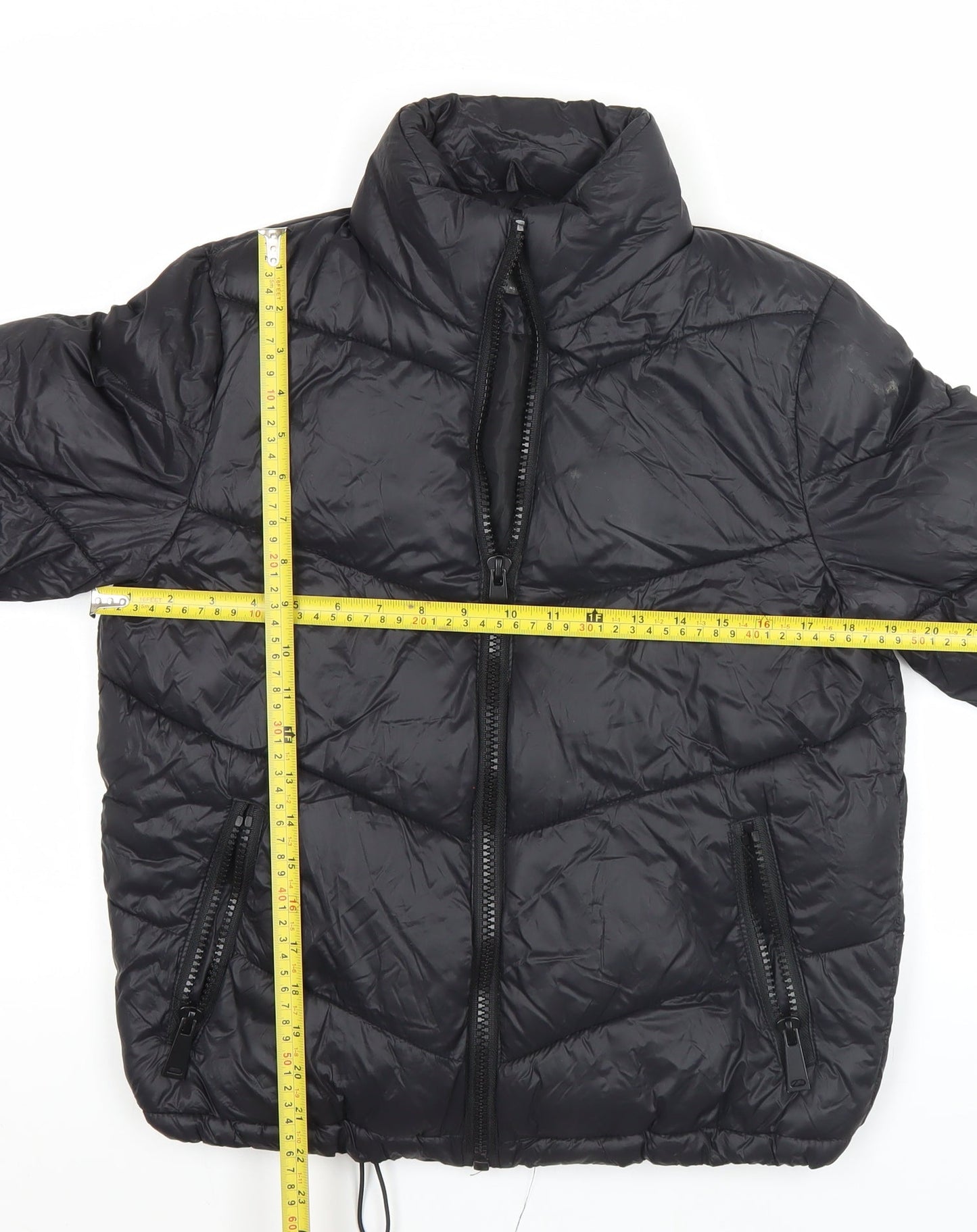 Primark Women’s Black Size 8 Puffer Jacket Quilted Full Zip Winter Coat