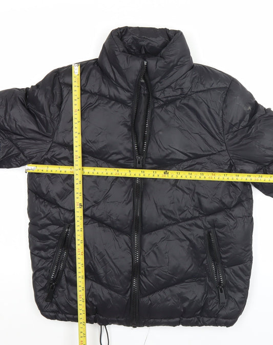 Primark Women’s Black Size 8 Puffer Jacket Quilted Full Zip Winter Coat