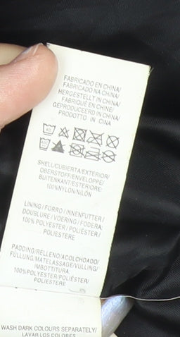 Primark Women’s Black Size 8 Puffer Jacket Quilted Full Zip Winter Coat