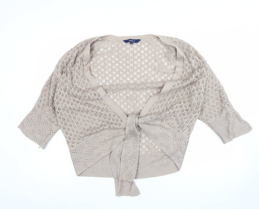 Casual Club Women’s Beige Knit Shrug Cardigan Size 18 V-Neck