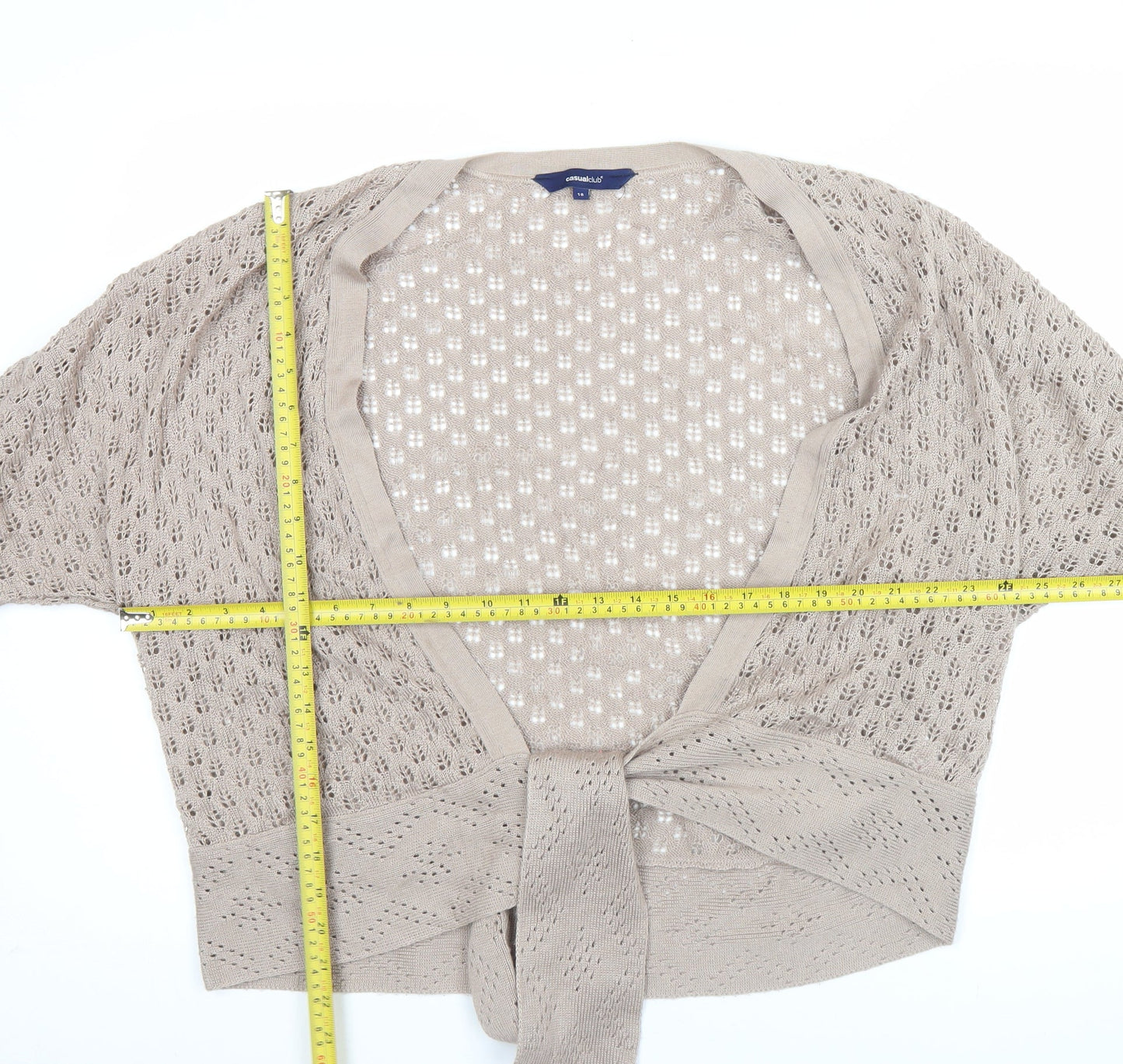 Womens UK Size 18 Casual Club Beige Shrug Jumper