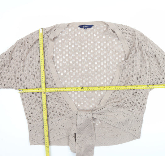 Casual Club Women’s Beige Knit Shrug Cardigan Size 18 V-Neck