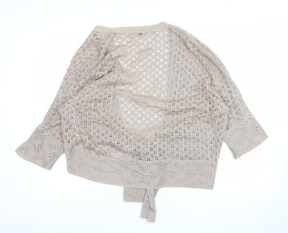 Womens UK Size 18 Casual Club Beige Shrug Jumper