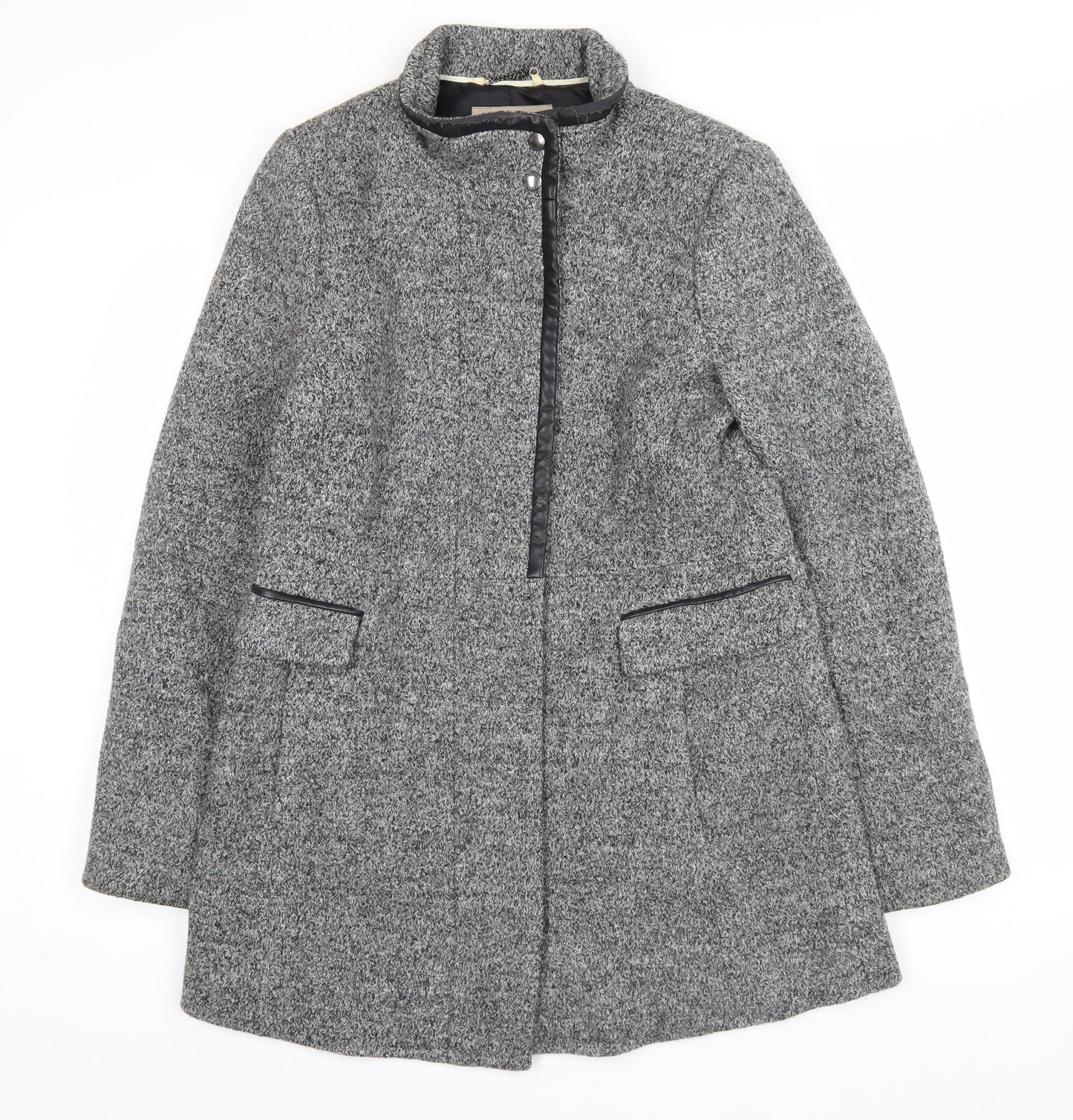 Banana Republic Women’s Grey Wool Blend Mid-Length Overcoat Size 10