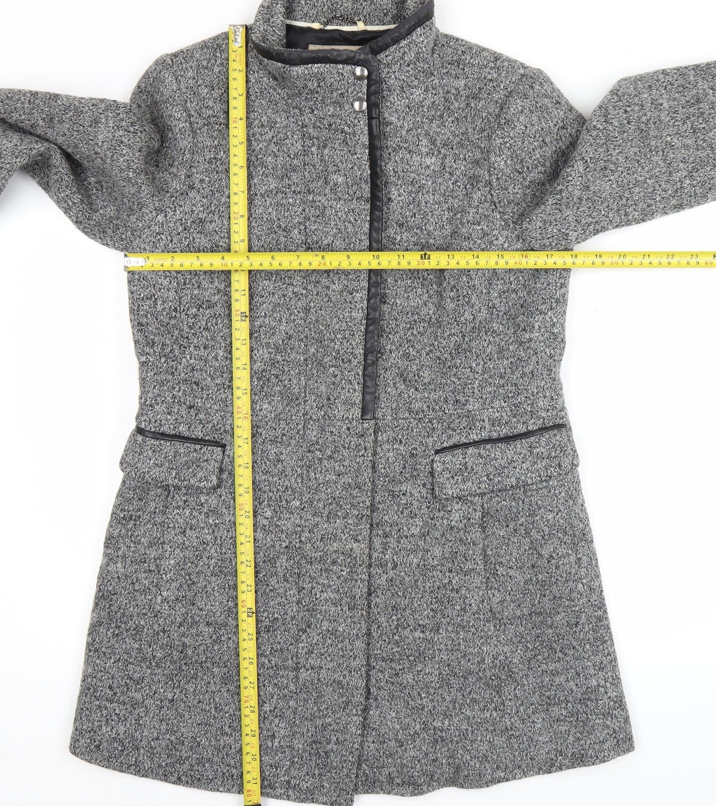 Banana Republic Women’s Grey Wool Blend Mid-Length Overcoat Size 10