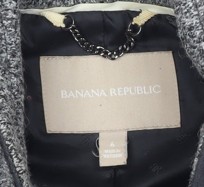 Banana Republic Women’s Grey Wool Blend Mid-Length Overcoat Size 10