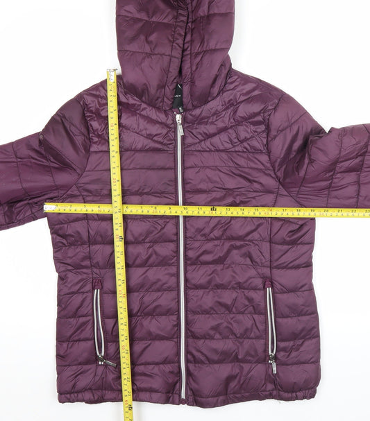 New Look Women’s Purple Puffer Jacket Size 8 Hooded Lightweight
