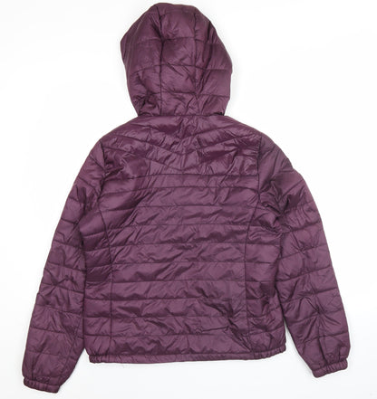 New Look Women’s Purple Puffer Jacket Size 8 Hooded Lightweight