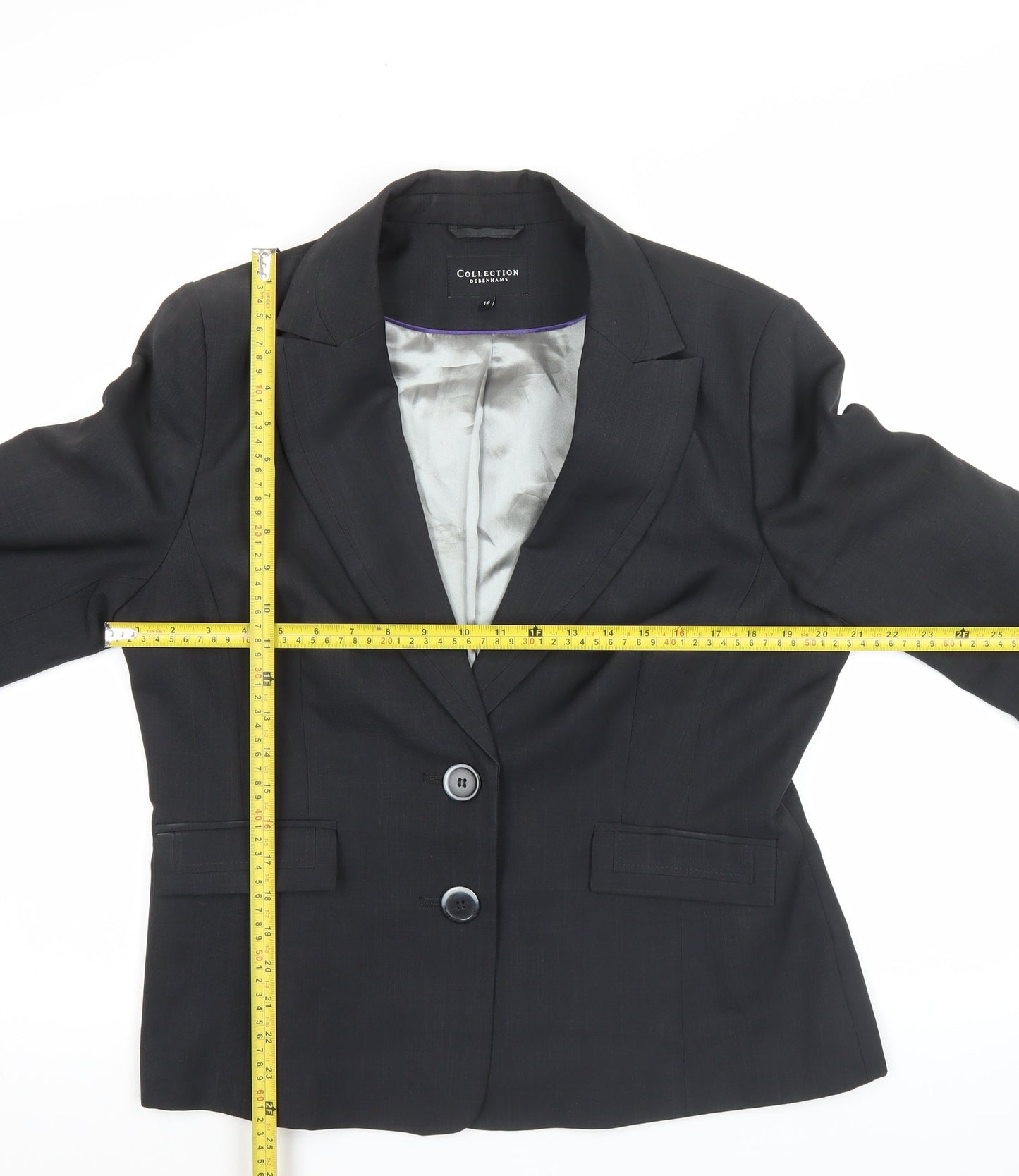 Debenhams Womens Black Size 16 Blazer Jacket Workwear Formal