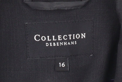 Debenhams Womens Black Size 16 Blazer Jacket Workwear Formal