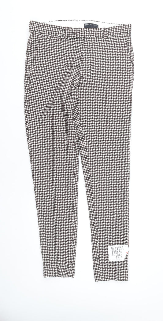 ASOS Design Men's Brown Houndstooth Slim Chino Trousers W30 L32
