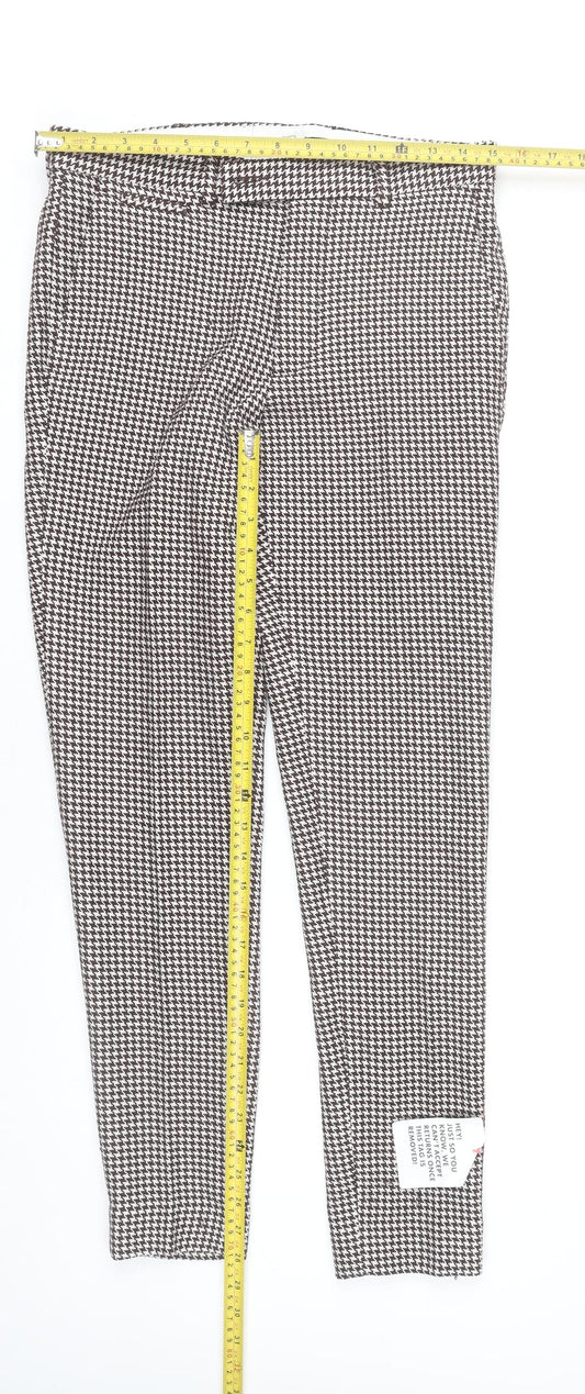 ASOS Design Men's Brown Houndstooth Slim Chino Trousers W30 L32