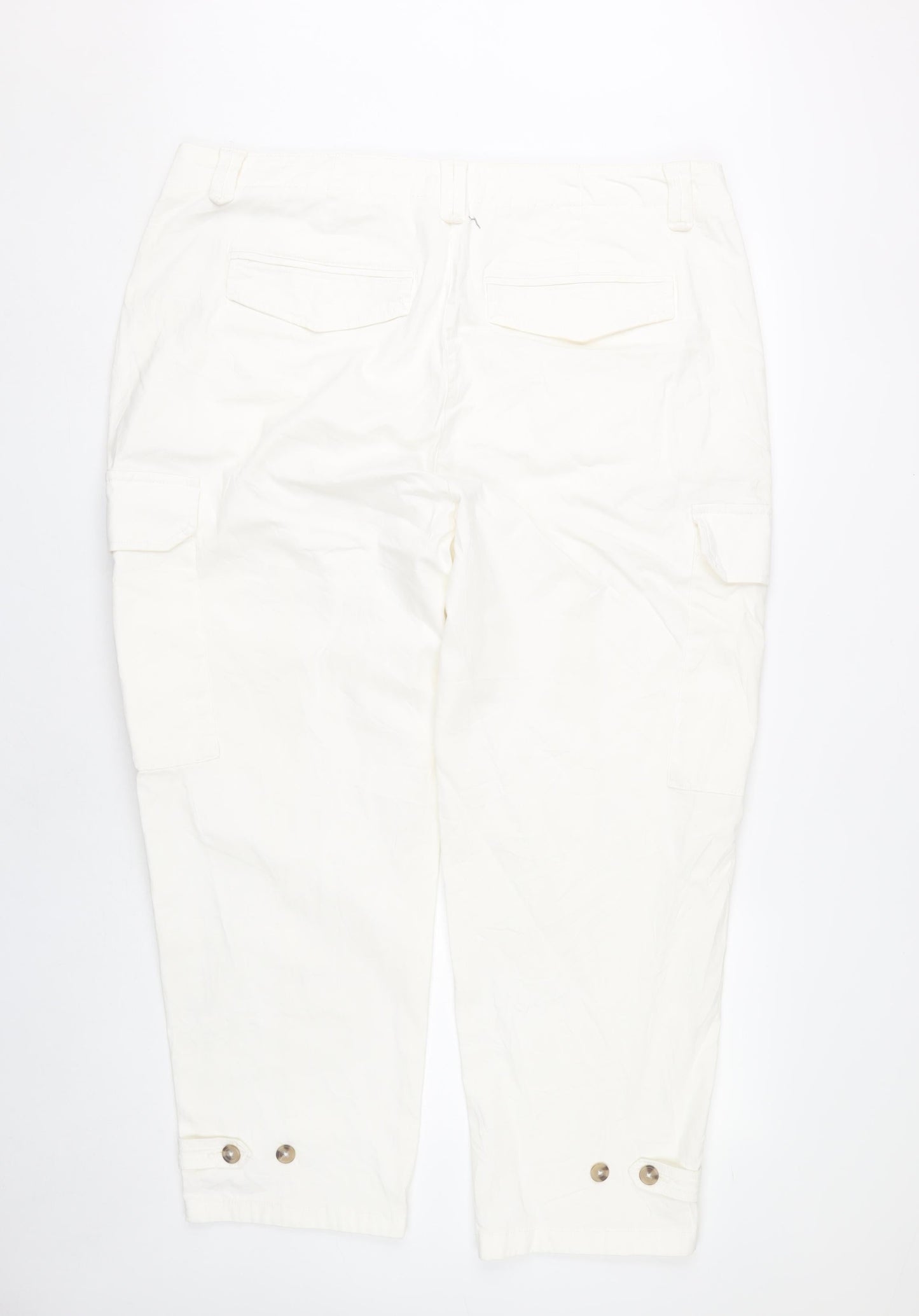Womens UK Size 20 Marks and Spencer Regular Fit Cargo White Trousers