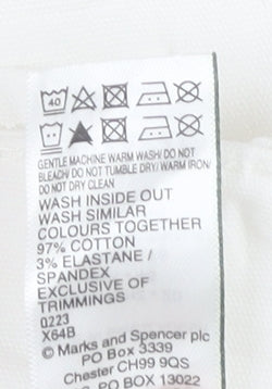 Womens UK Size 20 Marks and Spencer Regular Fit Cargo White Trousers