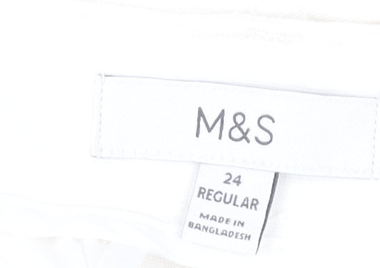 Womens UK Size 24 Marks and Spencer Regular Fit Cargo White Trousers