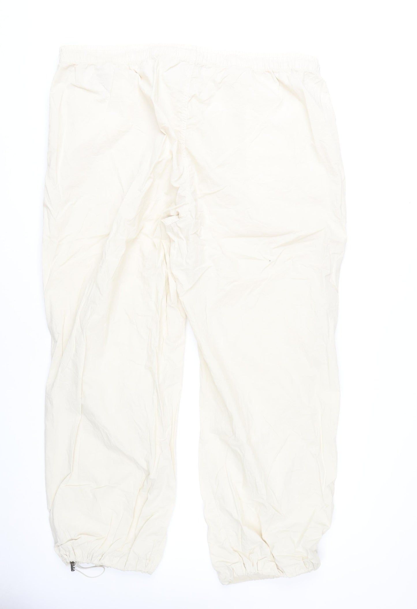Womens UK Size 22 Marks and Spencer Relaxed Fit Cargo Ivory Trousers