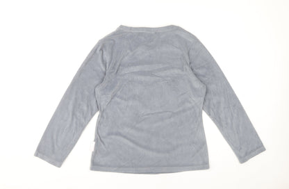 Disney Women’s Grey Minnie Mouse Pyjama Top Size 6 Velour Long Sleeve