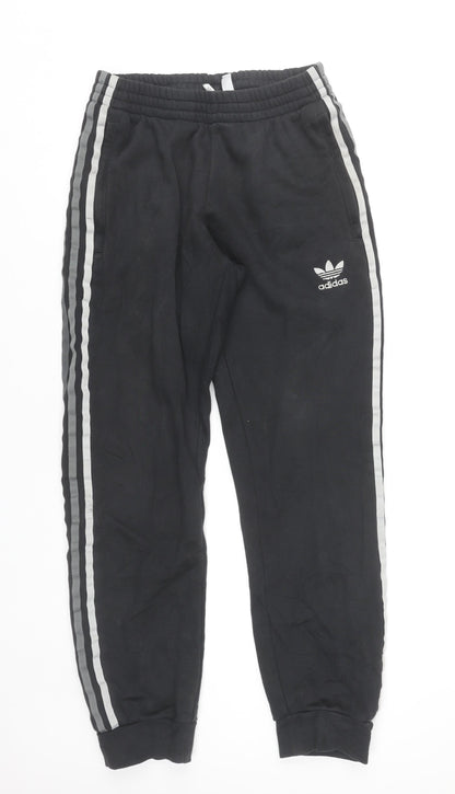 Adidas Men’s Black Jogger Sweatpants S Cotton Blend Tapered