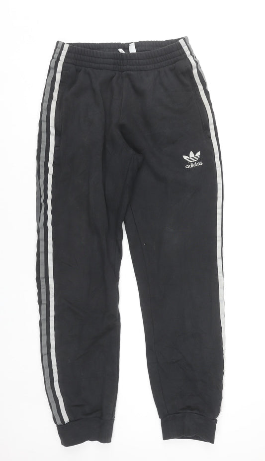 Adidas Men’s Black Jogger Sweatpants S Cotton Blend Tapered