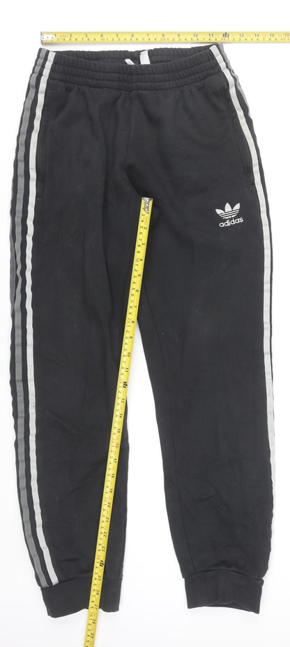 Adidas Men’s Black Jogger Sweatpants S Cotton Blend Tapered