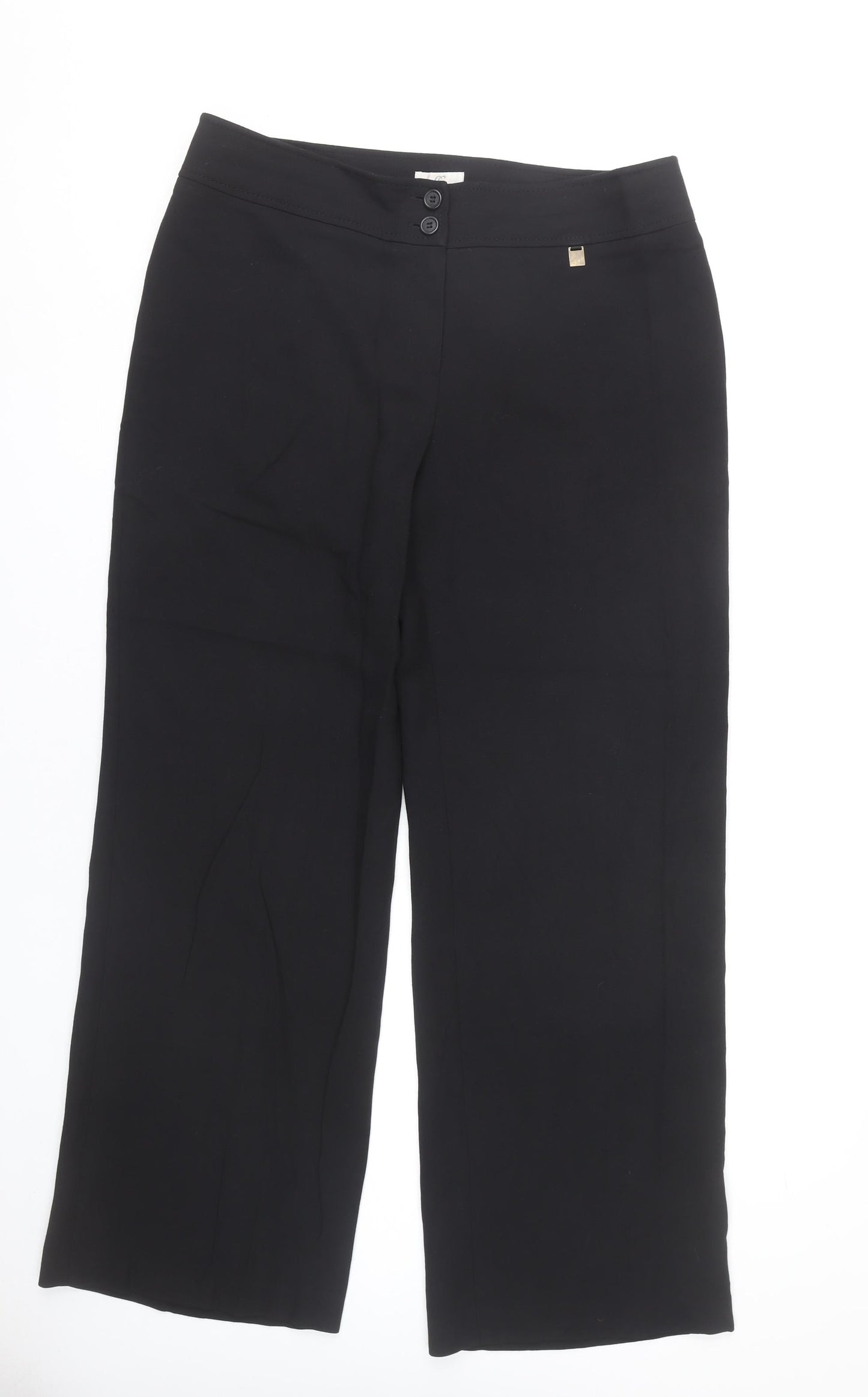 CC Women’s Black Wide-Leg Stretch Trousers Size 14