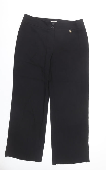 CC Women’s Black Wide-Leg Stretch Trousers Size 14