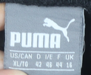 Puma Womens Black XL Jogger Trousers Cotton Blend Elastic Waist