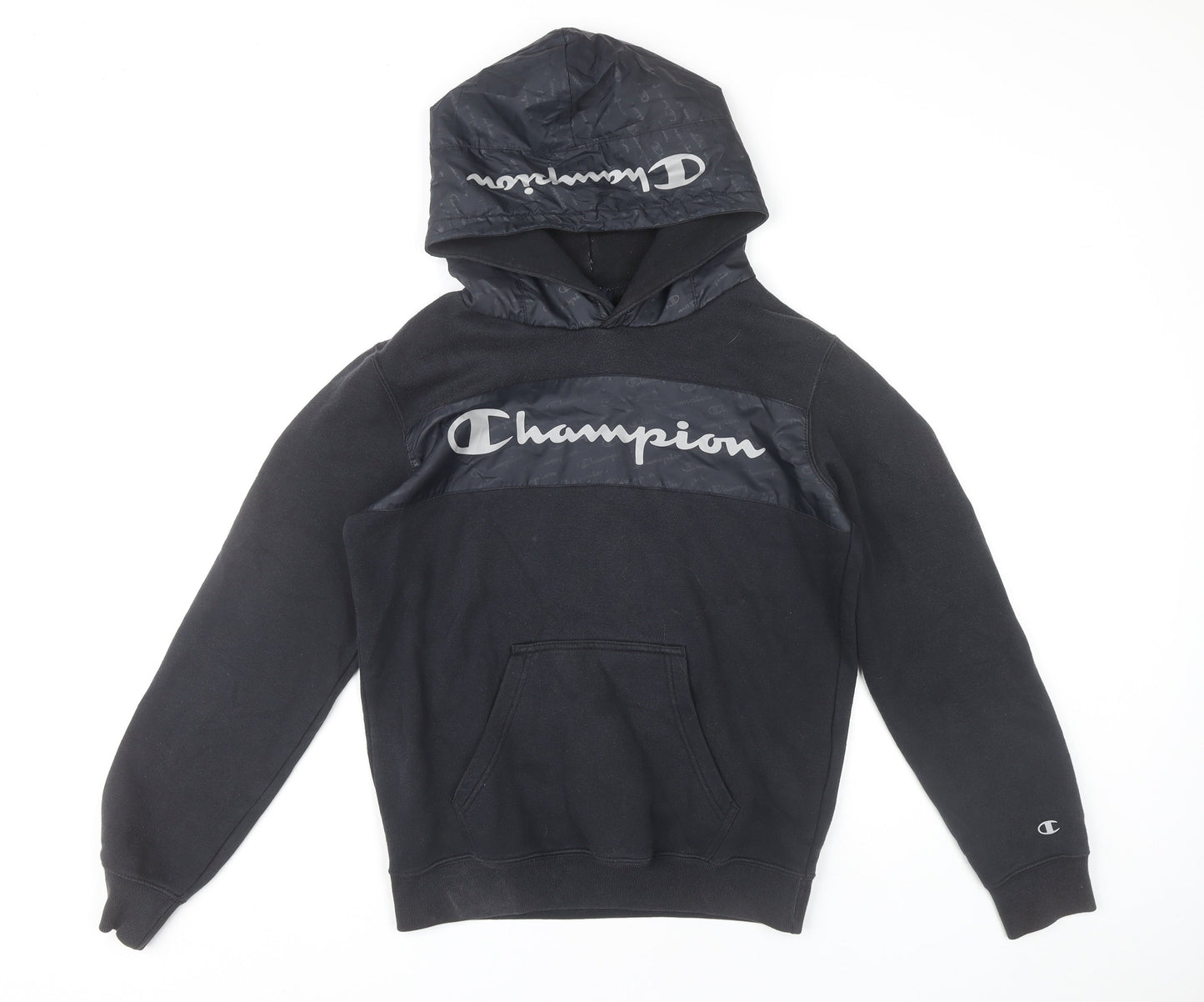 Mens UK Size XS Champion Black Pullover Hoodie