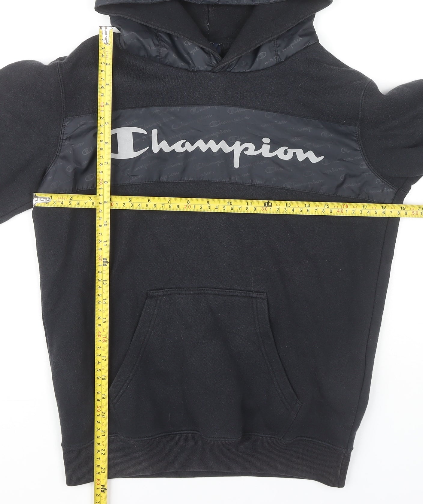 Mens UK Size XS Champion Black Pullover Hoodie