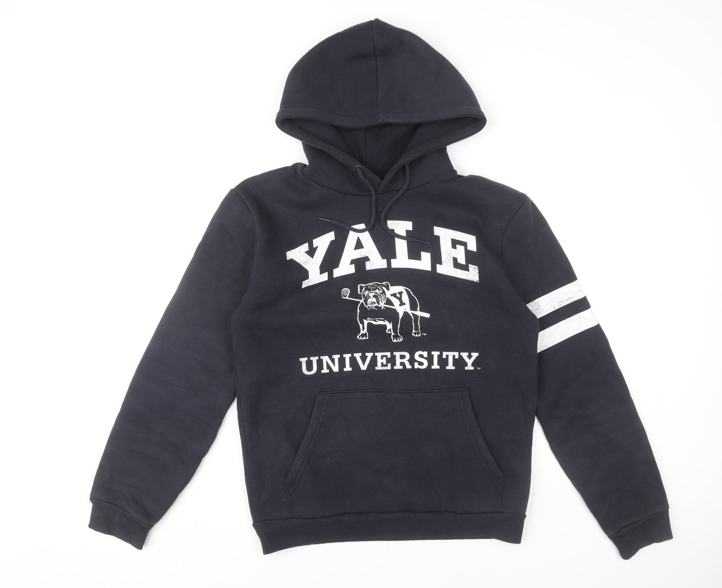 Zara Man Yale University Hoodie Black Mens S Pullover Graphic Print