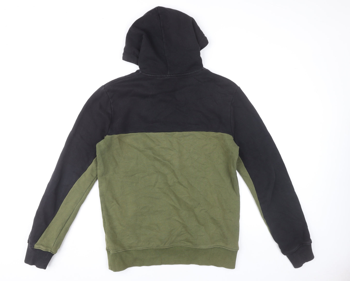 Devote London Mens Black Green Pullover Hoodie S Regular Cotton